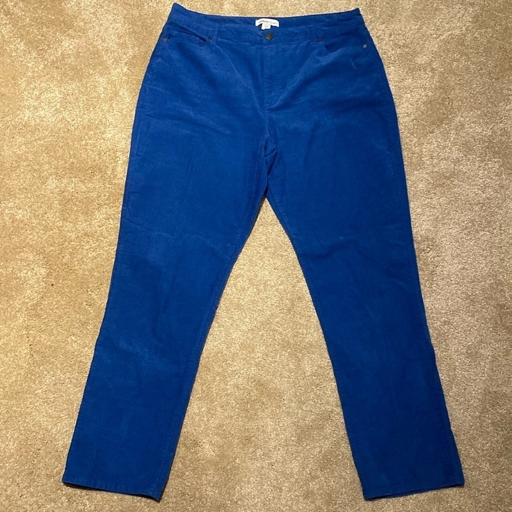 Coldwater Creek Stretch Corduroys 67002 Blue 5 Pocket Pants Size 16